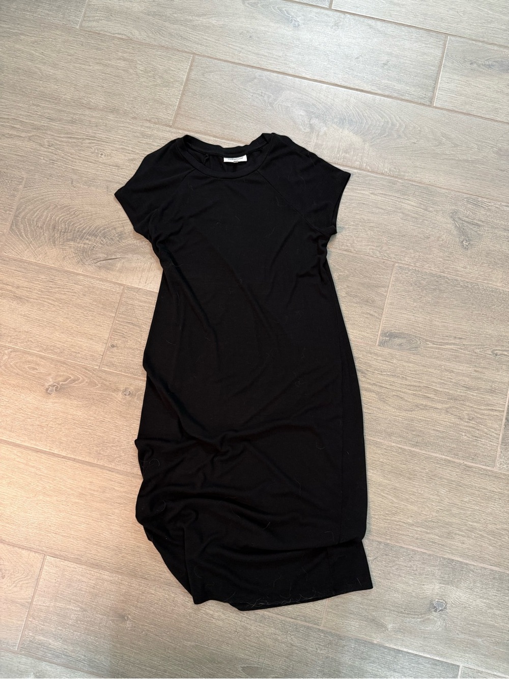 Black Short-Sleeve Maternity Dress